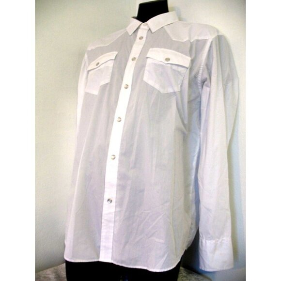 Gibson Trading Company Pearl Snap Button Front Shirt Men's M White Western - Picture 5 of 10